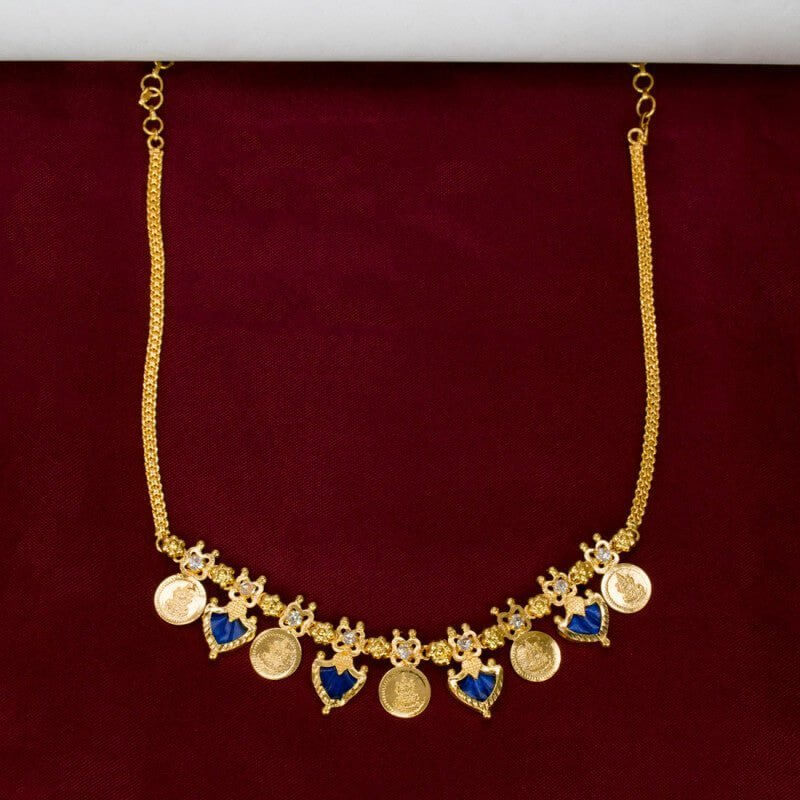 Kerala Traditional Lakshmi Kasu Green Palakka Necklace - KSupreme