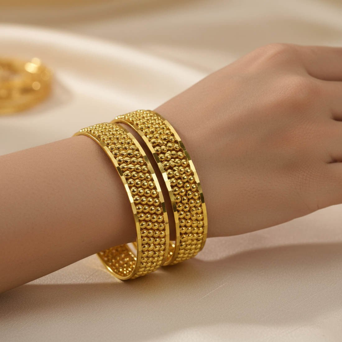 Kollam Supreme Gold Plated Beaded Bangle - K Supreme