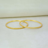Light - Weight Gold Plated Textured Pipe Bangles - K Supreme