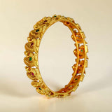 Matte Gold Plated Multi-Colour Stone Peacock Bangle - K Supreme
