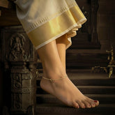 Micro Gold Plated Box Chain Heart Anklets Payal - K Supreme