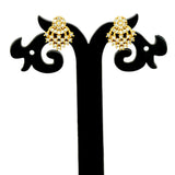 Opulent Gold - Plated Floral CZ Stud Earrings - K Supreme
