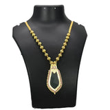 Premium Gold Plated Ball Necklace With Nagapadam Pendant showcasing elegant design and intricate ruby adornments.