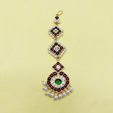 Real Kemp Stone RGW Step Maang Tikka Nethichutti