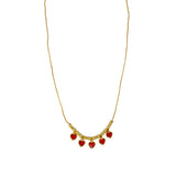Red Crystal Hearts Gold Plated Designer Beads Necklace - K Supreme