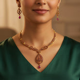 shimmering-premium-gold-plated-ruby-necklace-set-ear