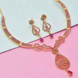 shimmering-premium-gold-plated-ruby-necklace-set