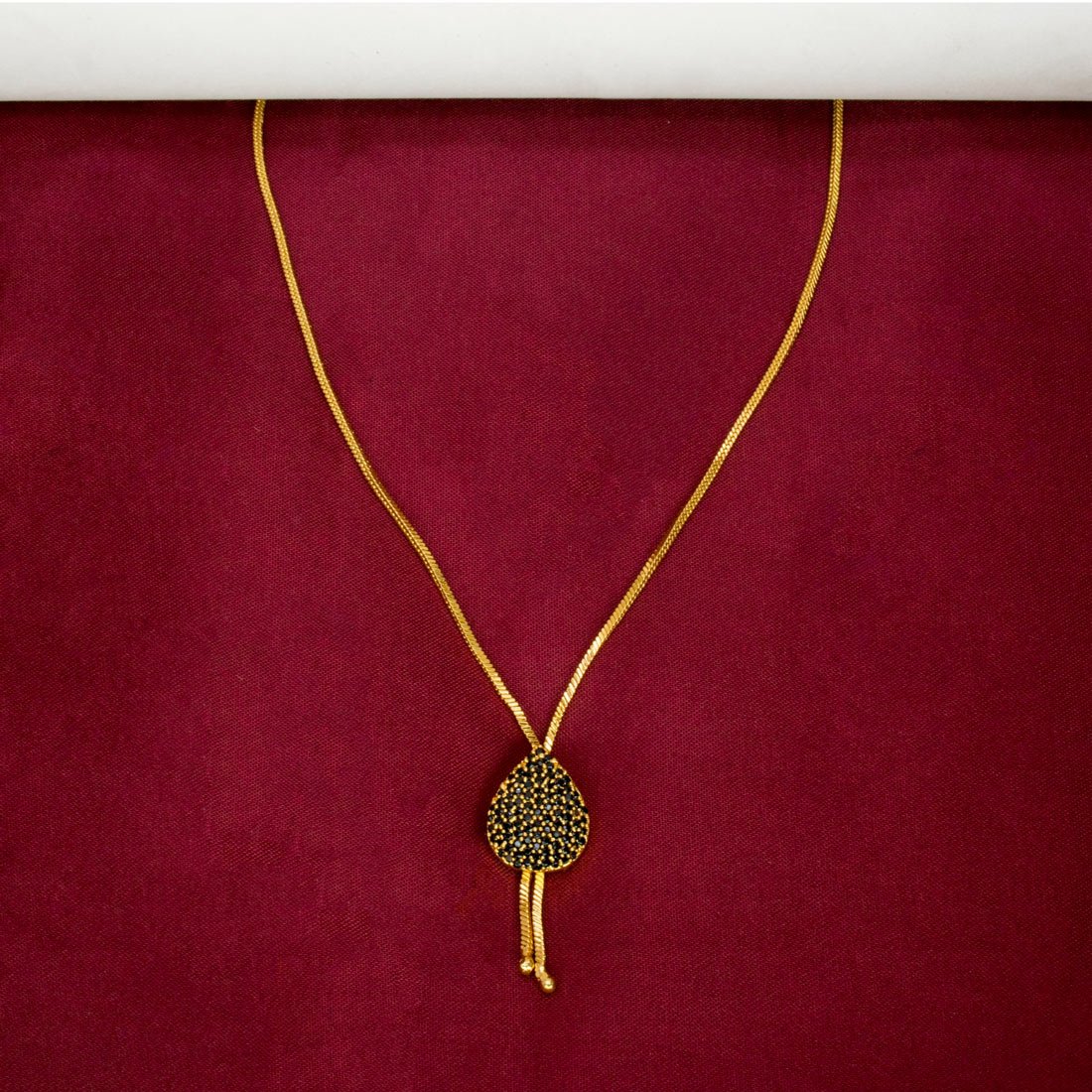 Simple Gold Plated CZ Stone Gopi Pendant Chain - KSupreme