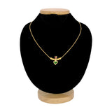 Simple Gold Plated Ruby Palakka Pendant Necklace - KSupreme