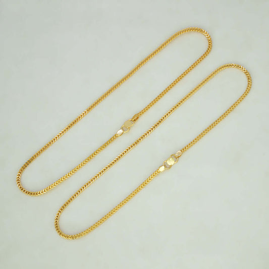 Sleek Gold Plated V - Chain Anklets - K Supreme