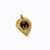 Small Blue Enamel Gold Plated Muslim Thali Pendant - K Supreme