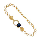 Stunning Gold Plated CZ Stone Round Designer Ladies Bracelet - K Supreme