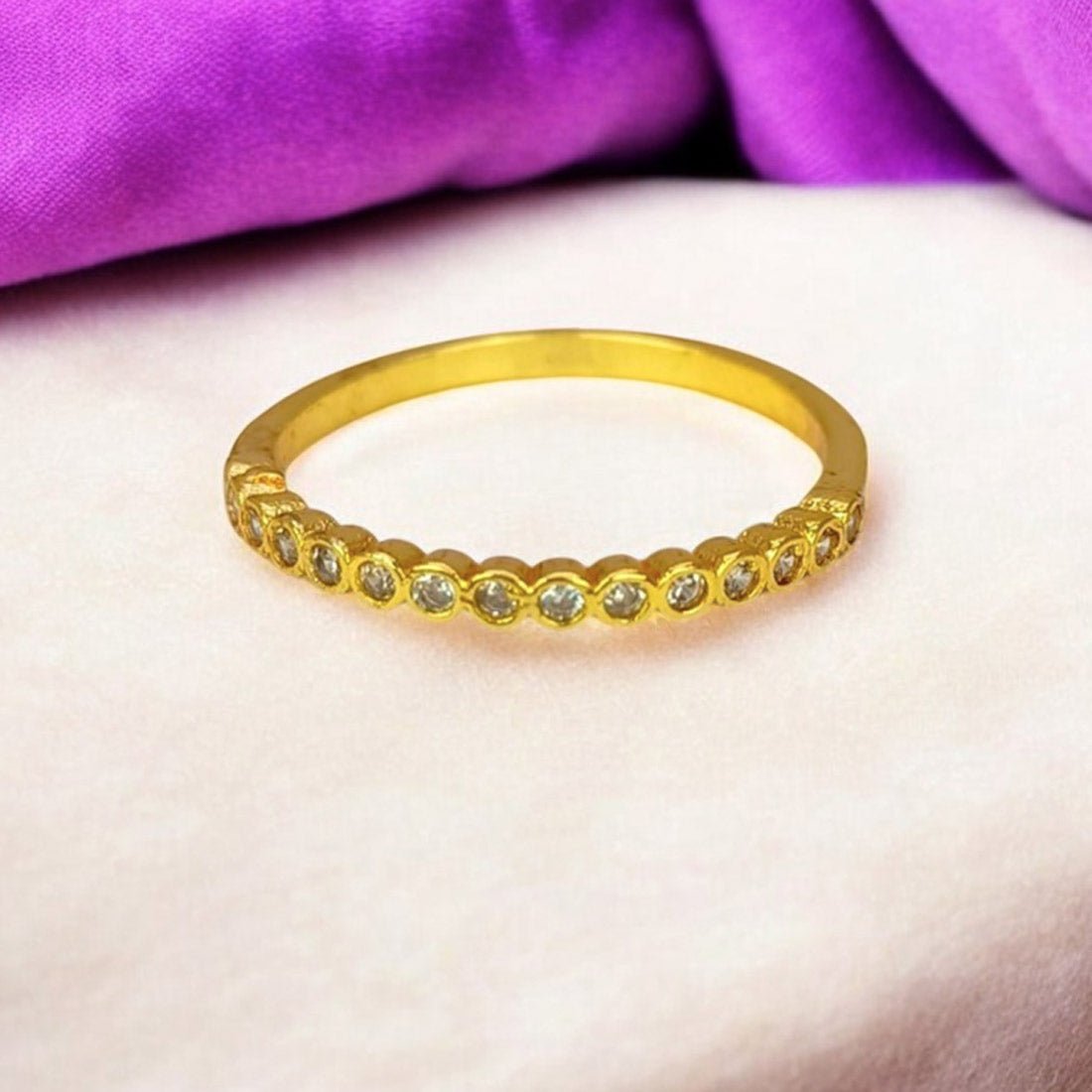Stunning Gold Plated CZ Stones Ladies Ring - KSupreme