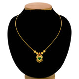 Stunning Gold Plated Ruby Palakka Pendant Necklace