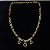 Stunning Green Teardrop Dangling CZ Necklace - K Supreme