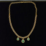 Stunning Green Teardrop Dangling CZ Necklace - K Supreme
