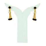 Stylish Black crystal chain tassels drop earrings - KSupreme
