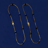 Stylish Gold Plated Black Crystal Anklets For Girls - K Supreme