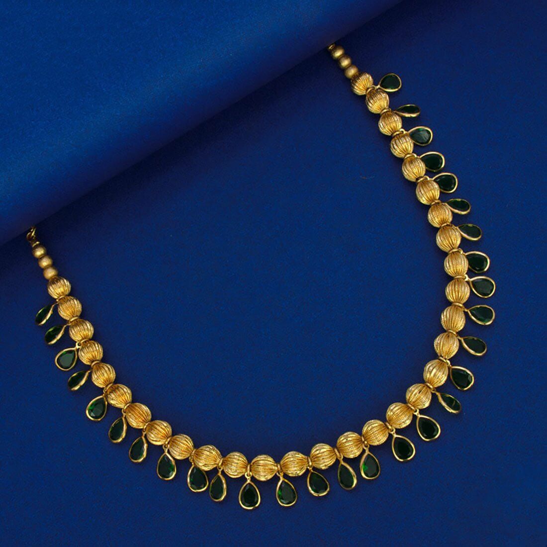 Stylish Gold Plated Crystal Hanging Ball Chain Necklace - K Supreme