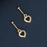 Stylish Gold Plated CZ Heart Bugadi Earrings