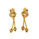 Stylish Gold Plated Stone Studded Peacock Earrings - K Supreme