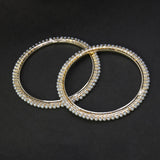 Stylish Gold Plated Thin Pearl Bangles