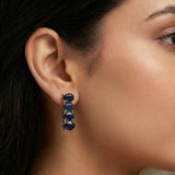 Stylish Golden Oval Stone Drop Earrings - K Supreme