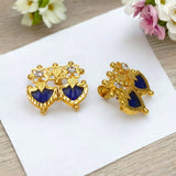 Traditional Gold Plated Double Palakka Ear Studs - KSupreme
