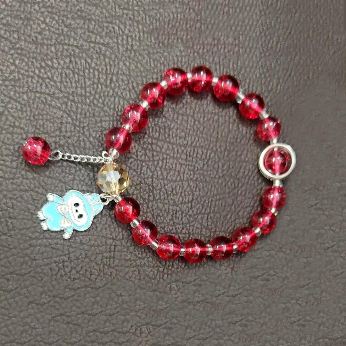 Trendy Fashion Crystal Beaded Labubu Charm Bracelet - K Supreme