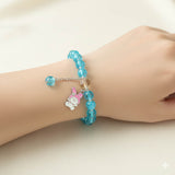 Trendy Fashion Crystal Beaded Labubu Charm Bracelet - K Supreme