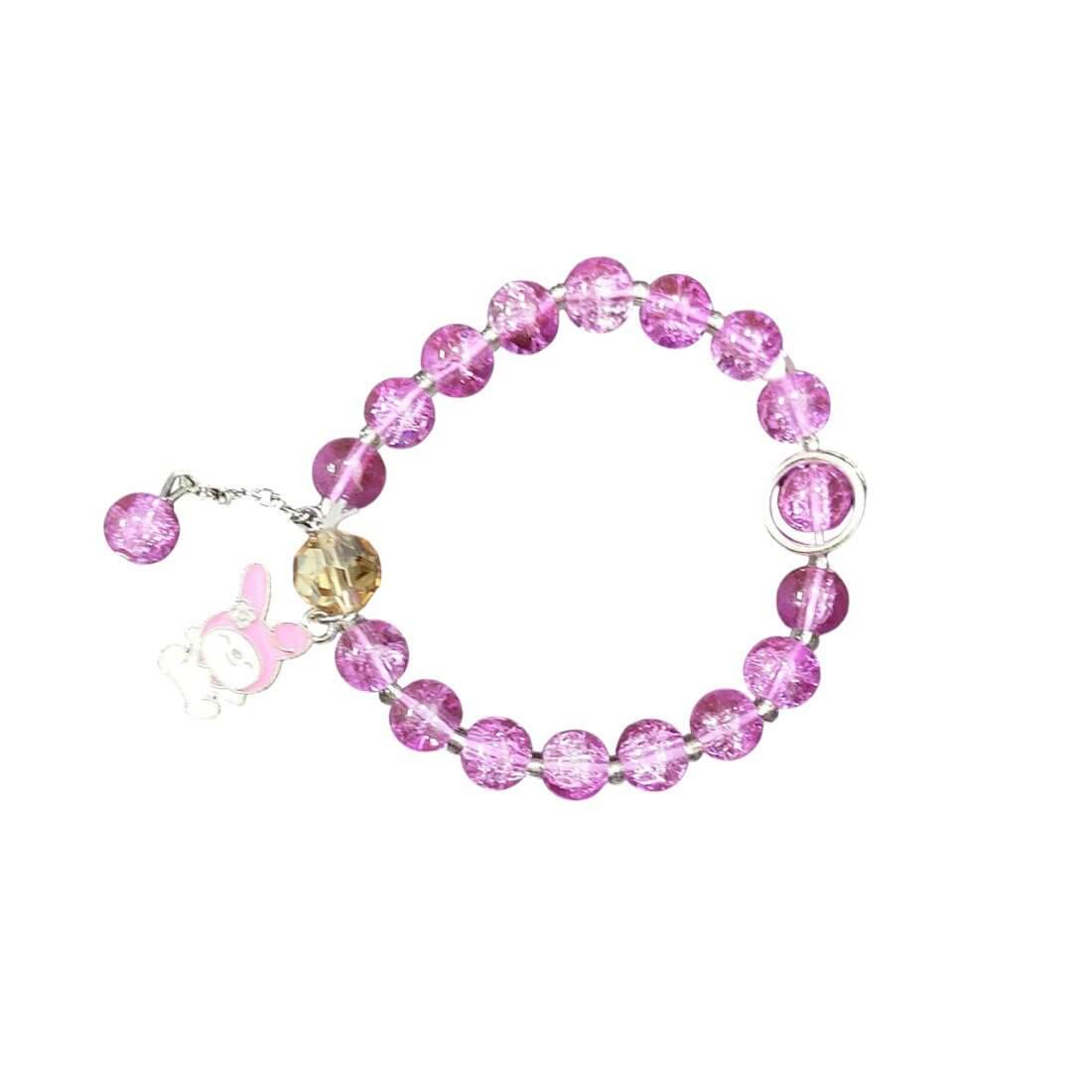 Trendy Fashion Crystal Beaded Labubu Charm Bracelet - K Supreme