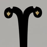 Trendy Gold - Plated Floral CZ Stone Stud Earrings - K Supreme