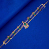 Trendy Gold Plated Green Mango Ruby Choker Set - K Supreme