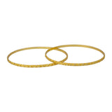Trendy Gold-Plated Wavy Pattern Bangles featuring an elegant textured design and refined golden finish.