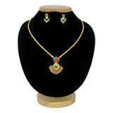 Trendy Kerala Ruby Palakka Pendant Necklace Set - K Supreme