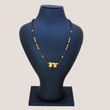 Gold Plated CZ Stone Disc Pendant Mangalsutra Necklace