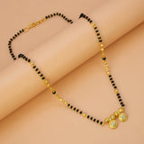 Gold Plated CZ Stone Disc Pendant Mangalsutra Necklace