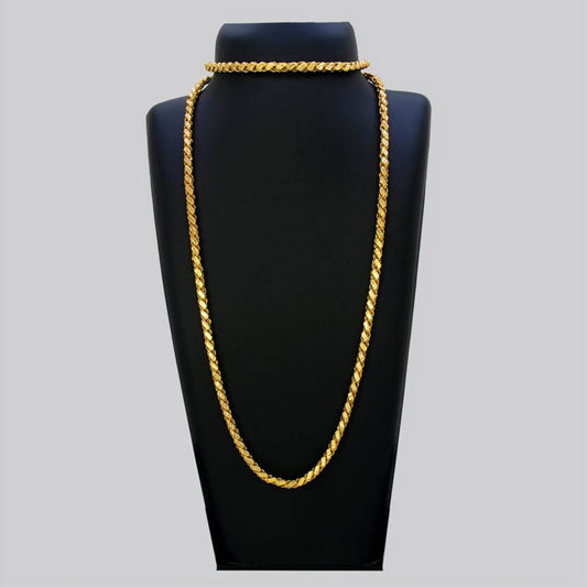 Unisex Premium Gold Plated Long Saniya Chain-36"