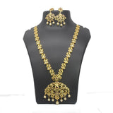 American Diamond Ruby Stone Long Necklace Set