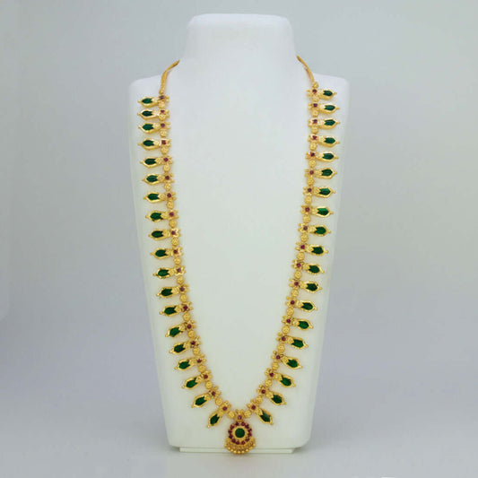 Kerala Traditional Green Broad Nagapadam Necklace