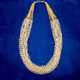 Exquisite Gold Plated Fifteen Layered Pearl Beads Necklace