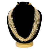 Exquisite Gold Plated Fifteen Layered Pearl Beads Necklace