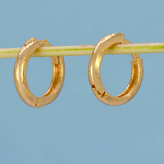 Simple Golden Plain Hoop Earrings