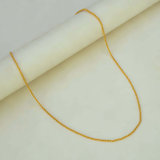 Gold Plated Coir Design Anjali Chain 18"