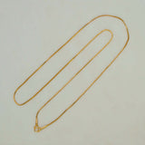Aesthetic Gold Plated Thin Box Chain For Women on a neutral background, highlighting its delicate and sleek design.