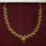Alluring Gold Plated CZ Leaf Necklace