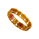 Ethnic Antique Gold Plated Lakshmi Lotus Bangle