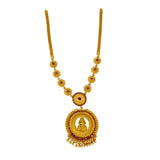 Antique Floral Semi-precious Stone Lakshmi Pendant Necklace