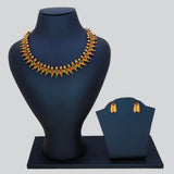 Antique Mango Design Kemp Stone Necklace Set - Multi colour