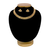 Matte Gold Plated Spike Designer Jasmine Choker Necklace Set